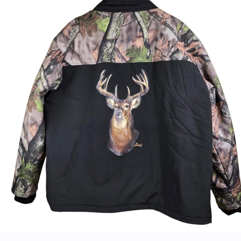 bradford exchange camo‎ coat mens size XXL deer buck patch